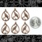 Antiqued Copper Plated Brass Teardrop Filigree Mount Connectors or Charms - Three Pairs Mirror Image - C-C146